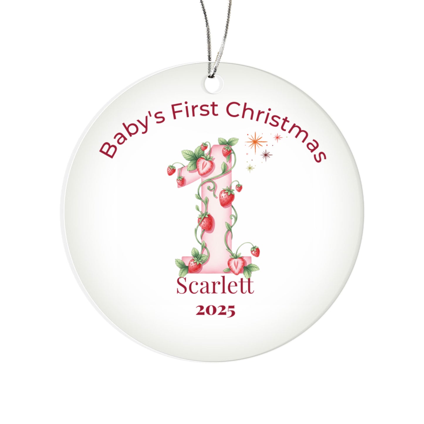 Acrylic Ornament – Baby’s First Christmas – Personalized