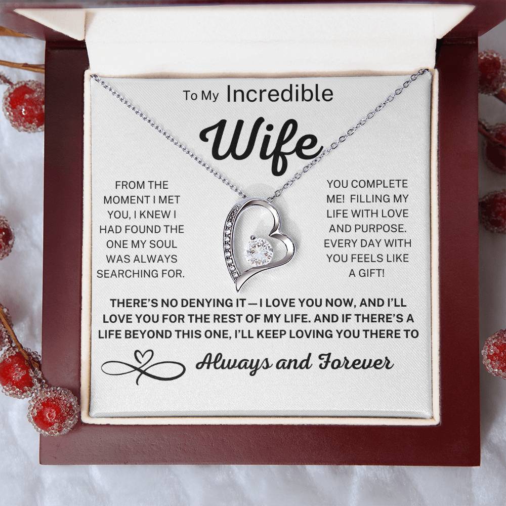 Forever Love Necklace – Romantic Gift for Wife with Message Card