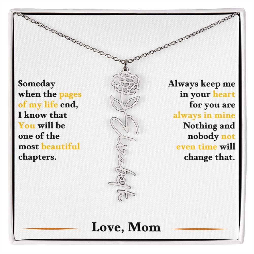 Birth Flower Necklace for Daughter