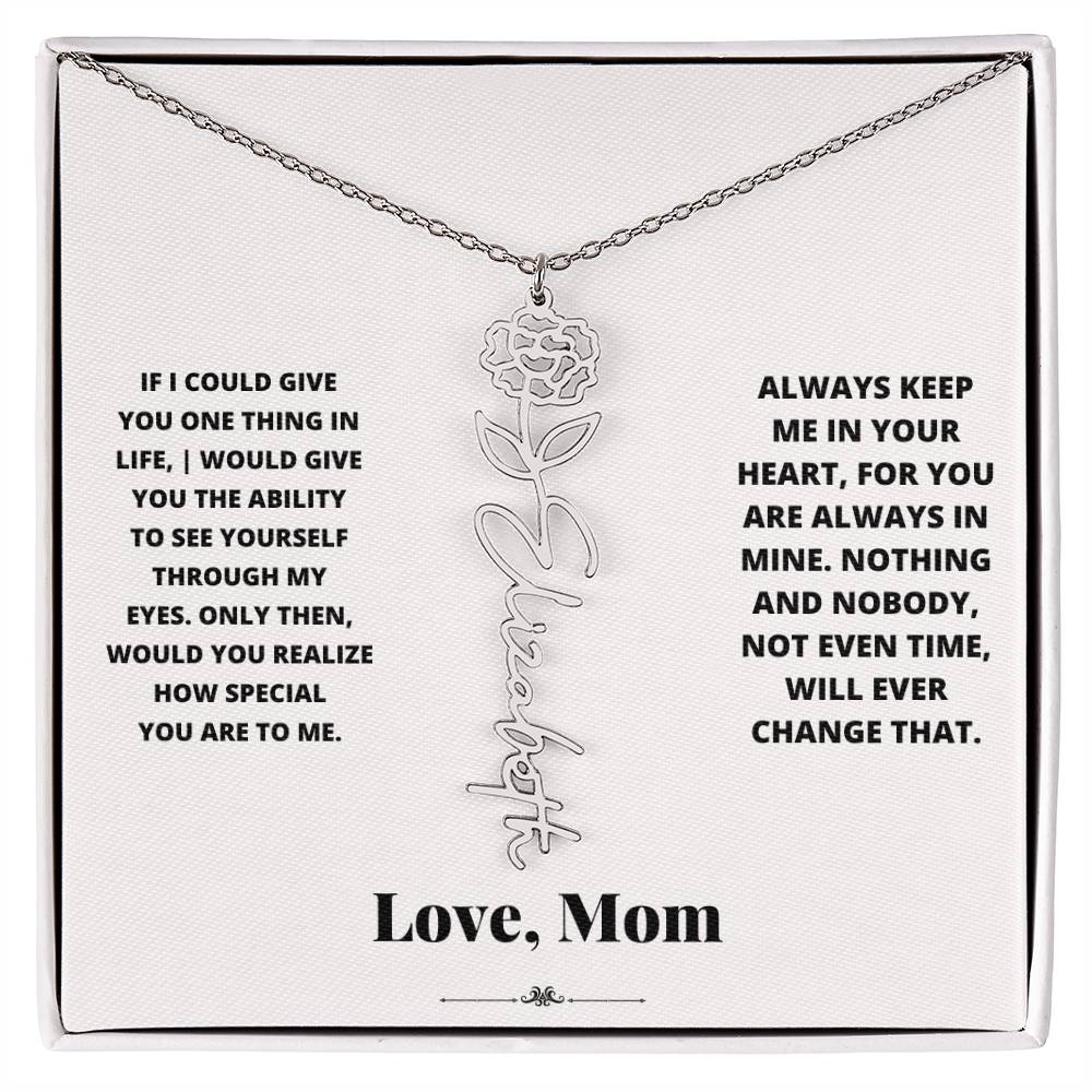 Birth Flower Necklace from loving mom