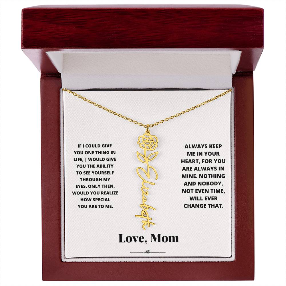 Birth Flower Necklace from loving mom