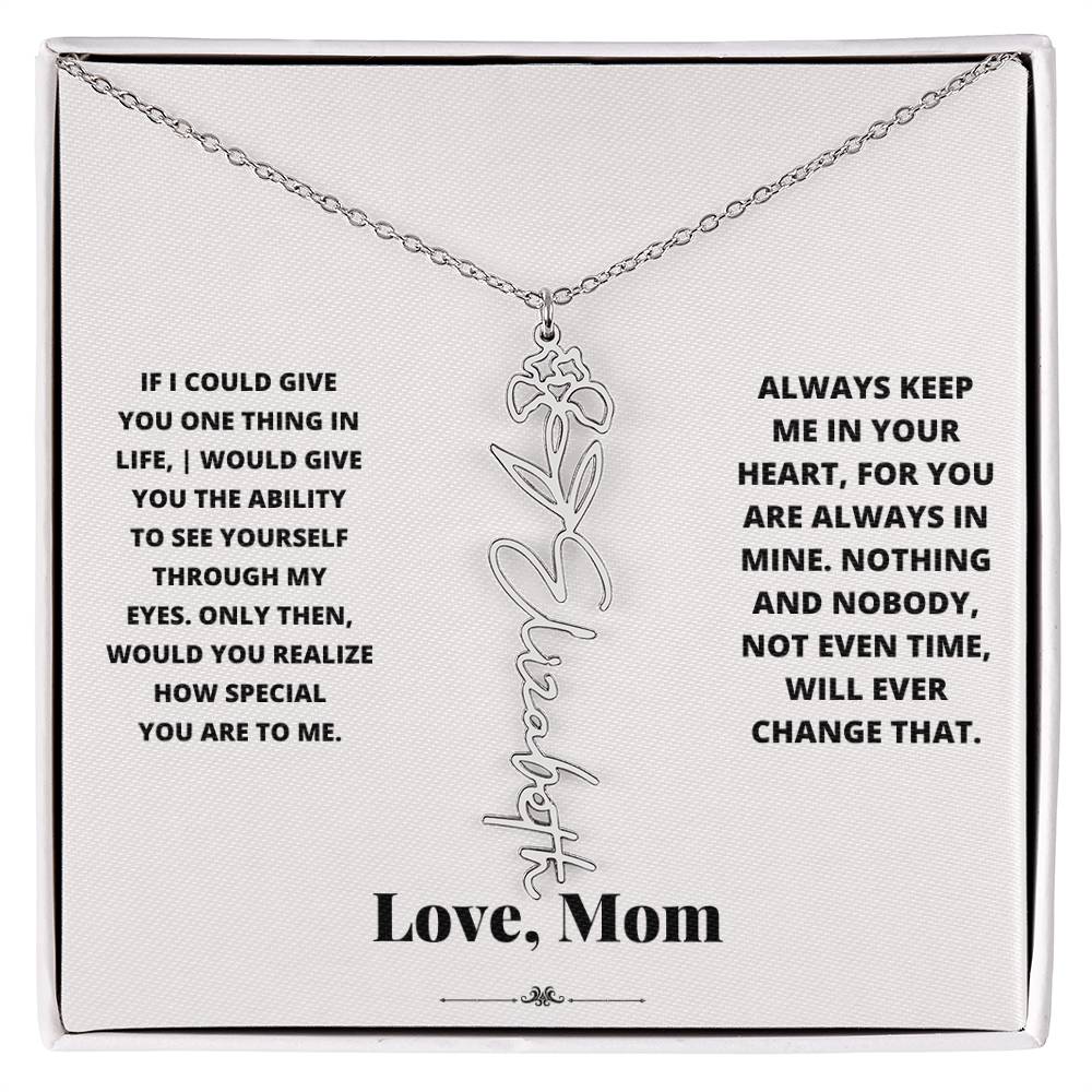 Birth Flower Necklace from loving mom