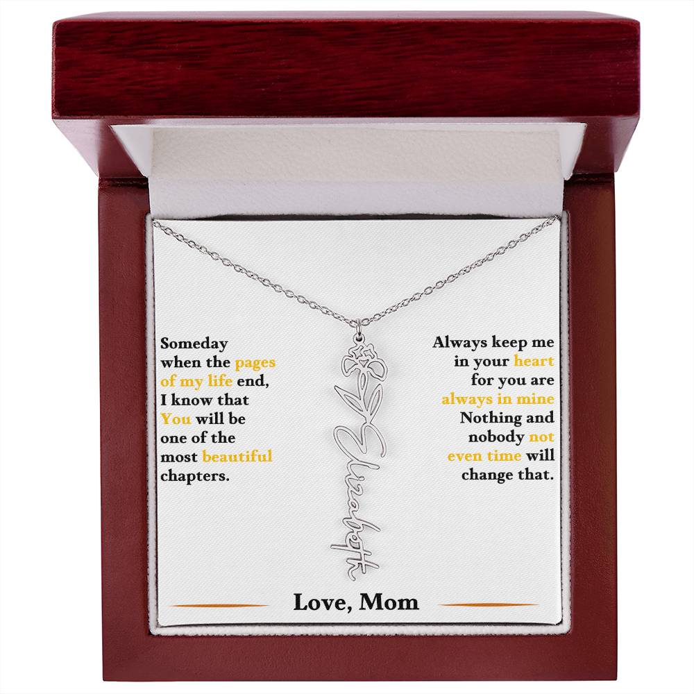 Birth Flower Necklace for Daughter