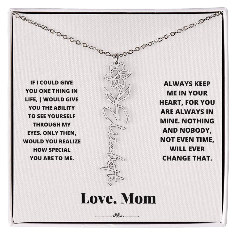 Birth Flower Necklace from loving mom