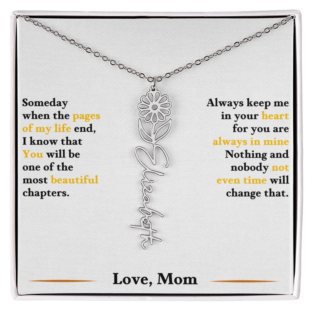 Birth Flower Necklace for Daughter