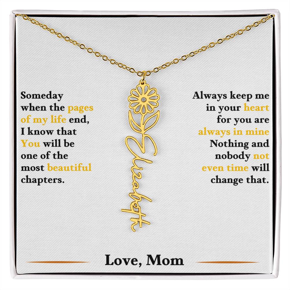 Birth Flower Necklace for Daughter