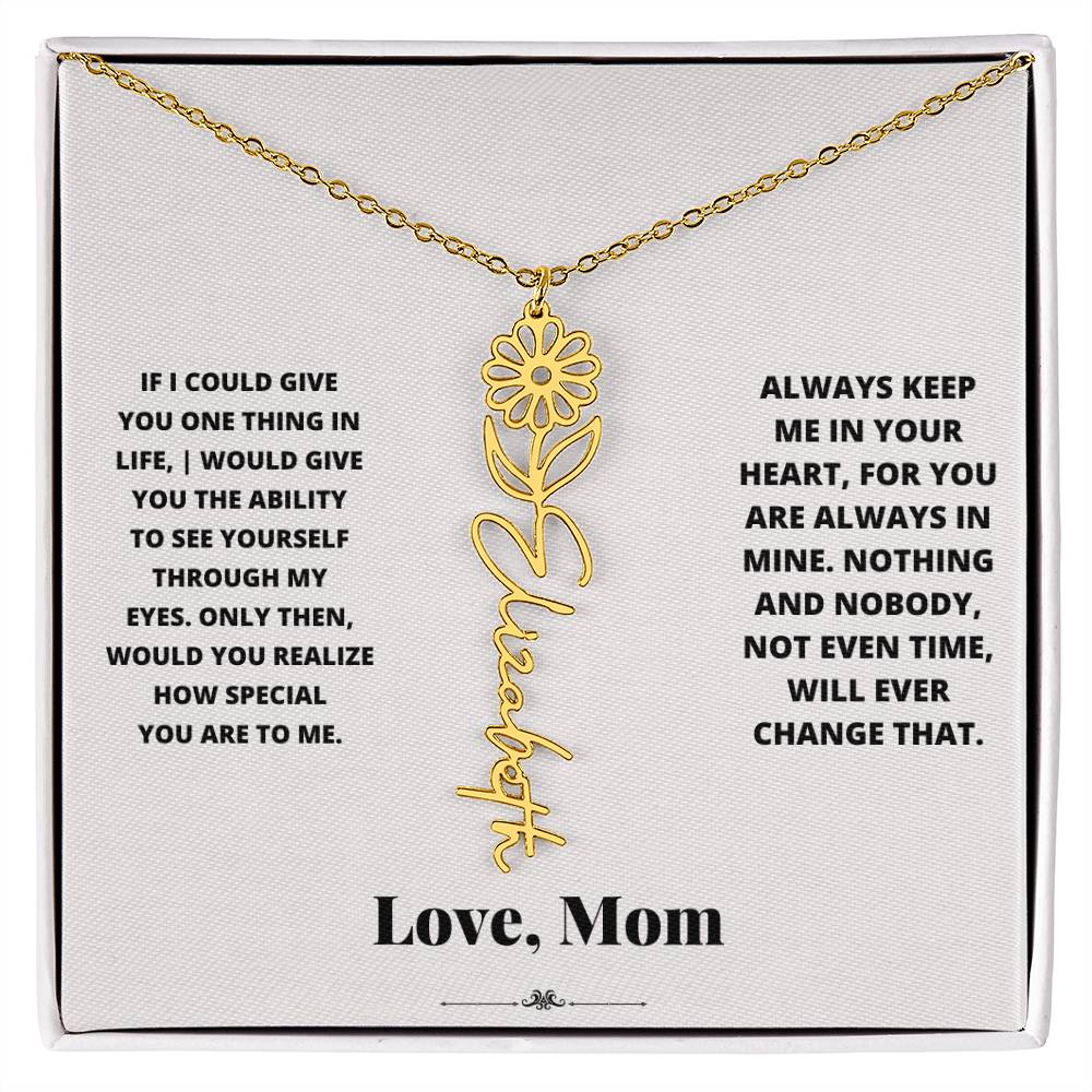 Birth Flower Necklace from loving mom