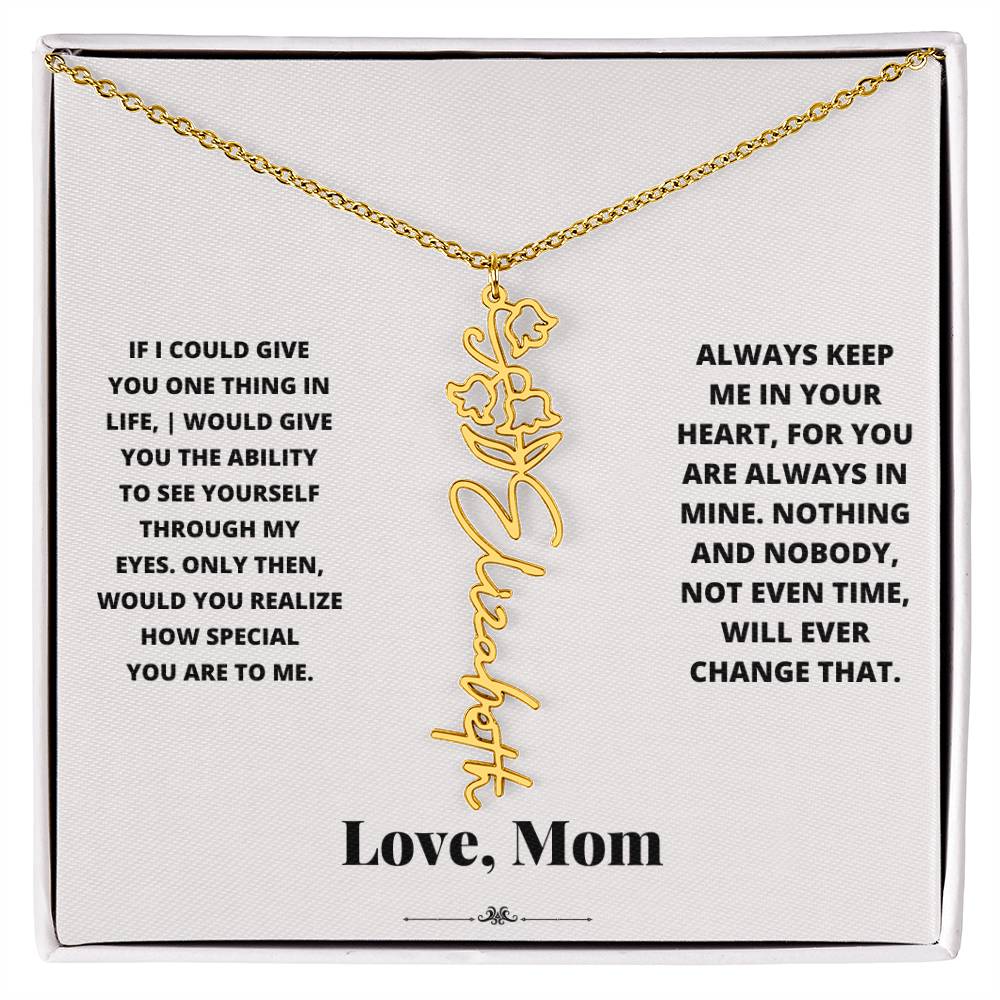 Birth Flower Necklace from loving mom