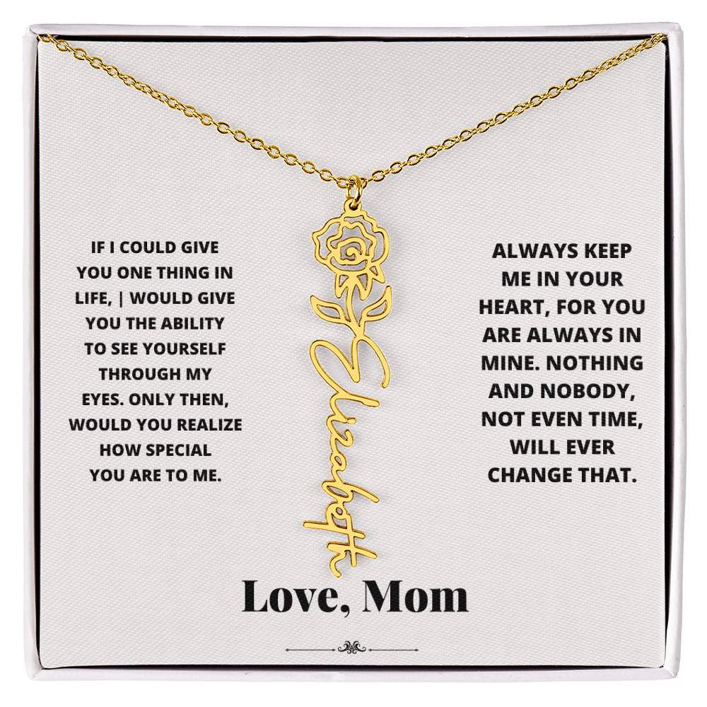 Birth Flower Necklace from loving mom