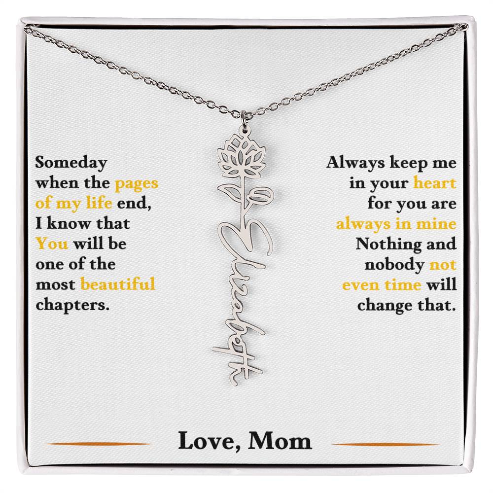 Birth Flower Necklace for Daughter