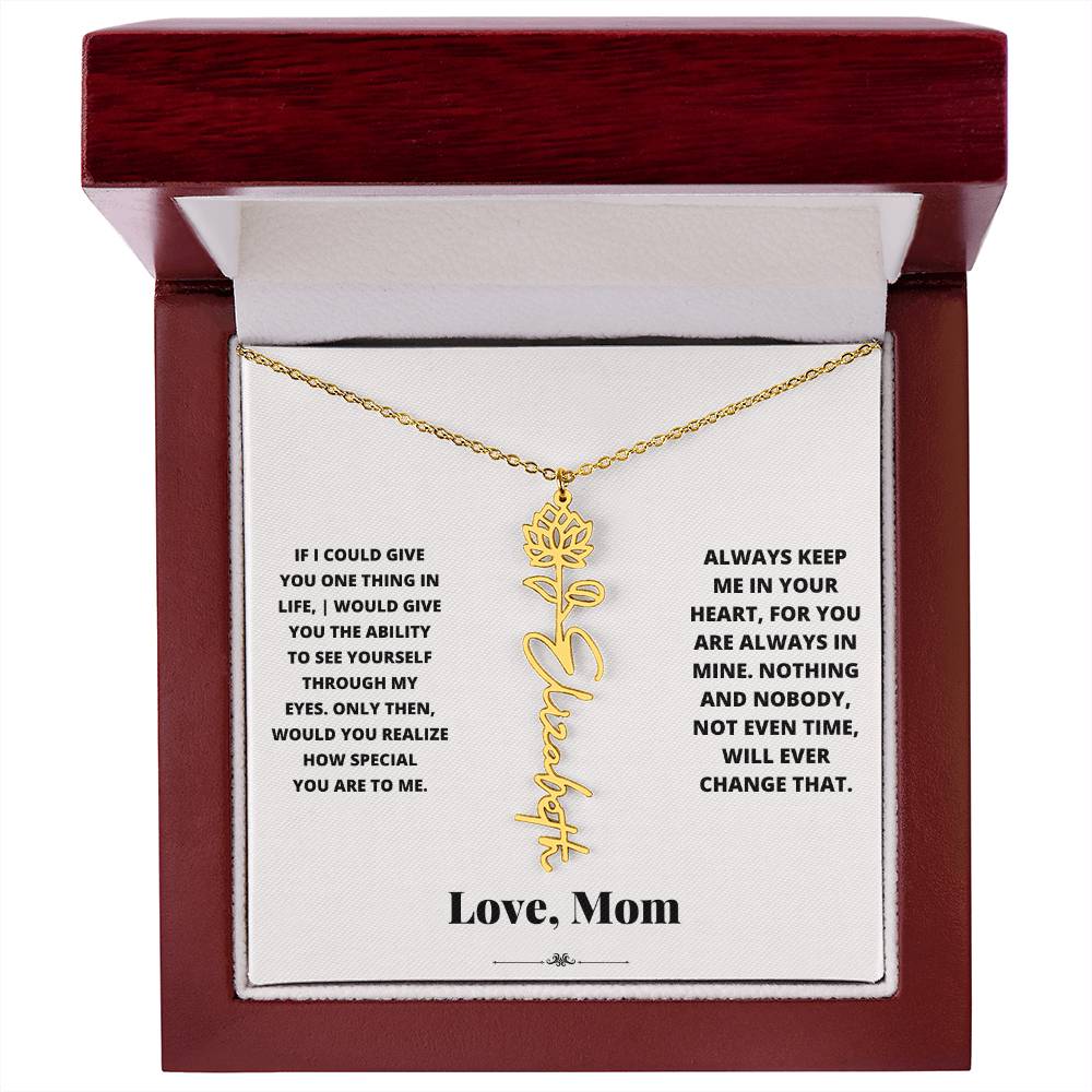 Birth Flower Necklace from loving mom