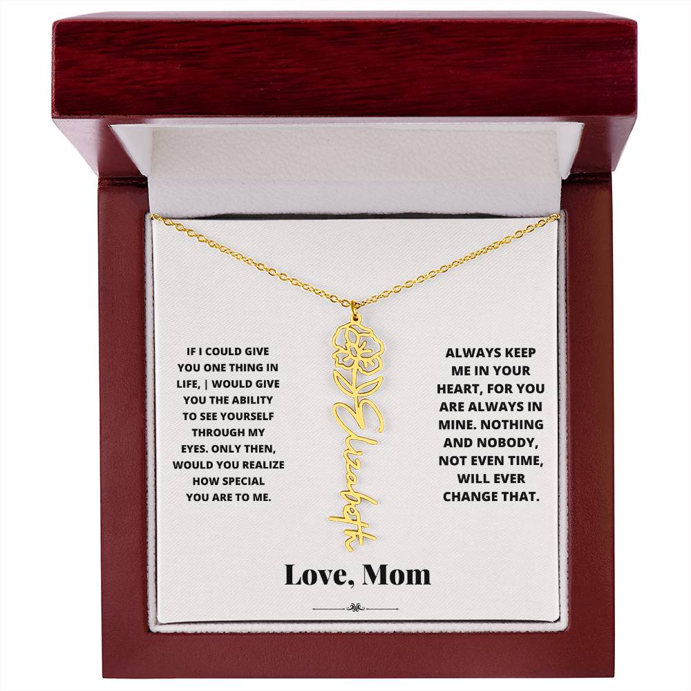 Birth Flower Necklace from loving mom