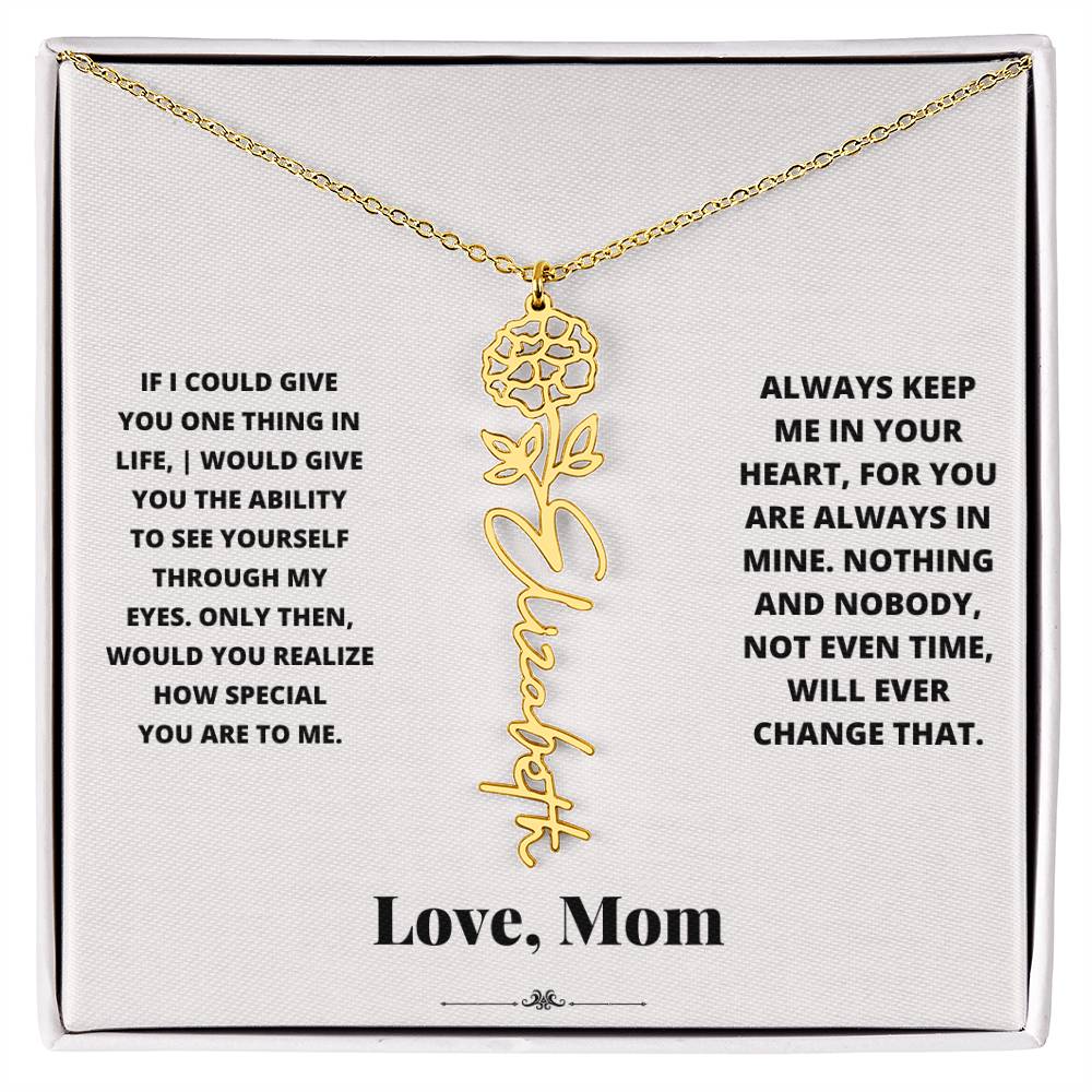 Birth Flower Necklace from loving mom