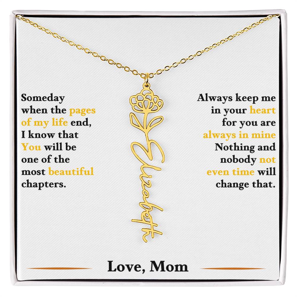 Birth Flower Necklace for Daughter