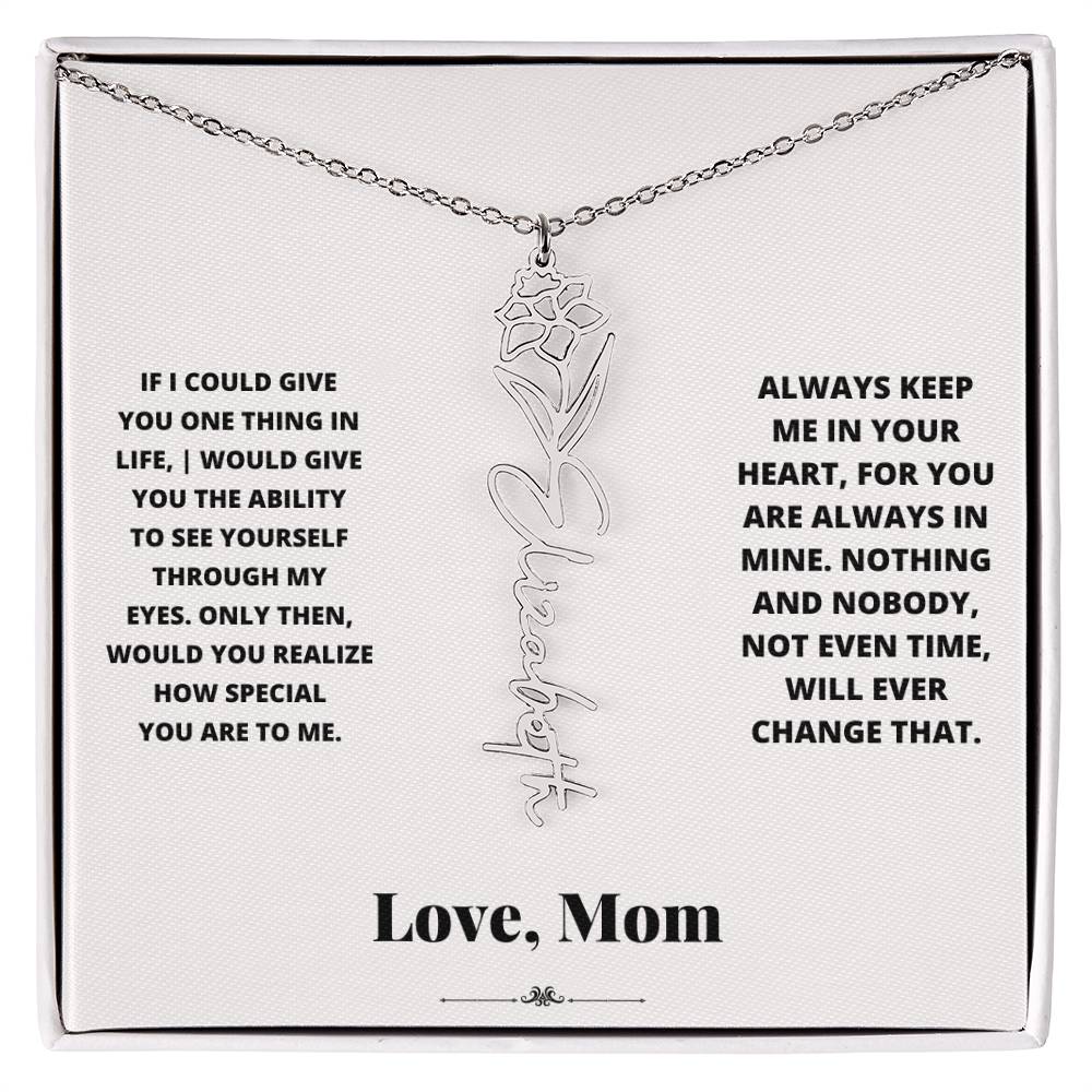 Birth Flower Necklace from loving mom