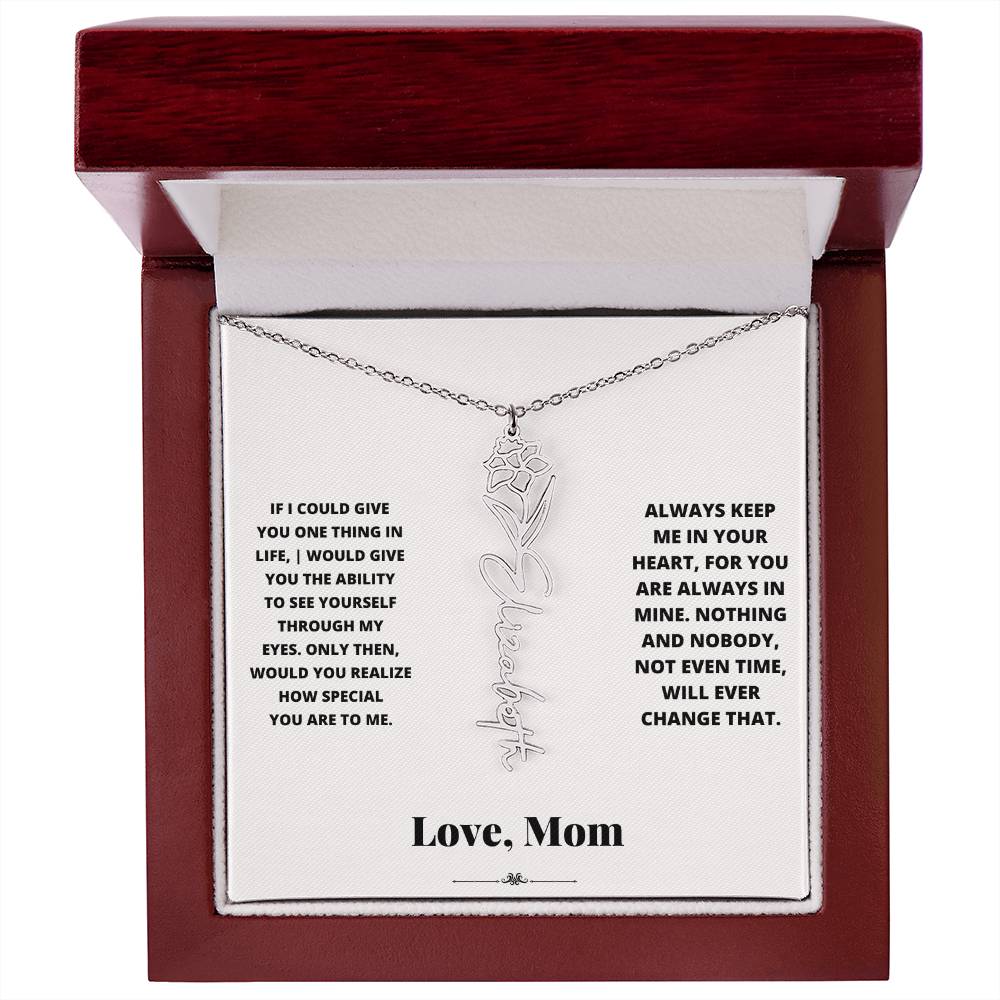 Birth Flower Necklace from loving mom
