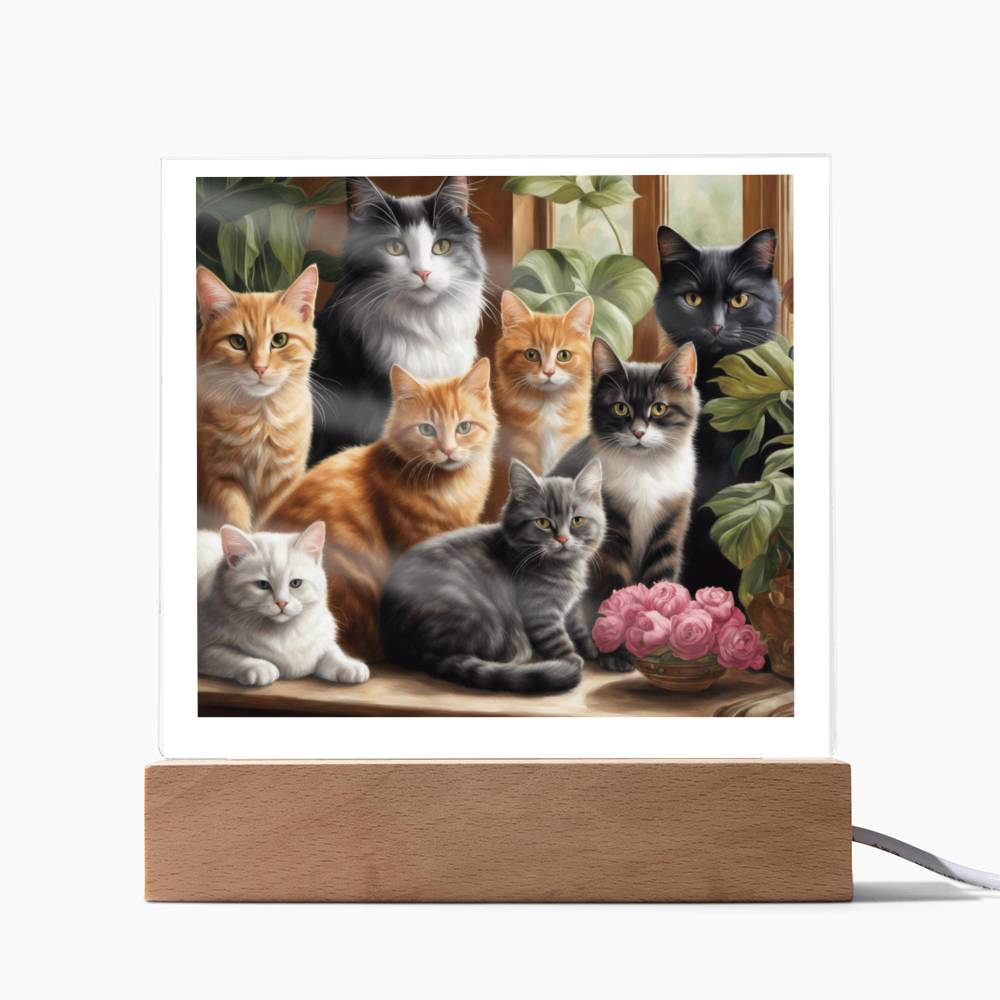 Cat Lovers Acrylic Plaque Nightlight