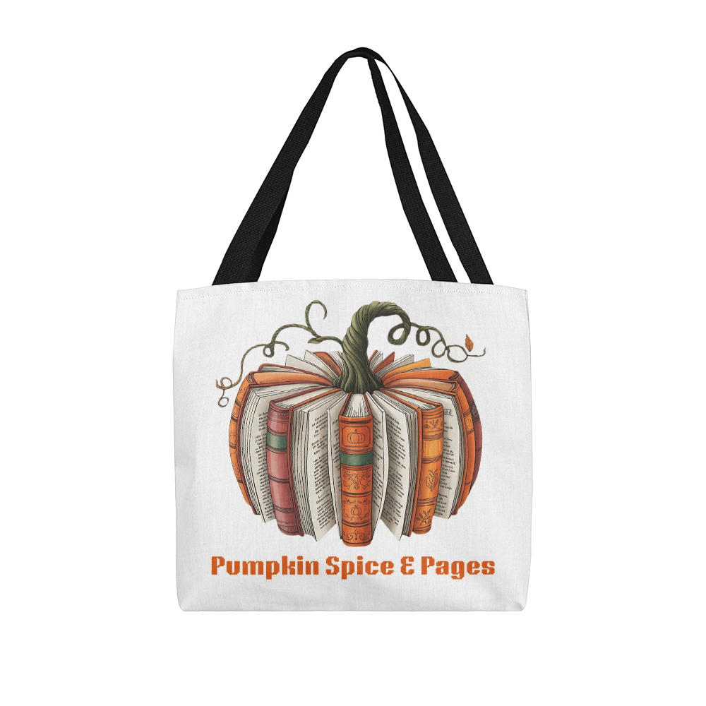 Pumpkin Book Tote Bag – Fall Gift for Teachers & Book Lovers