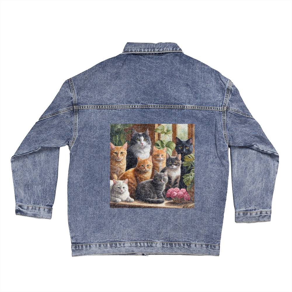 Cat lovers denim jacket