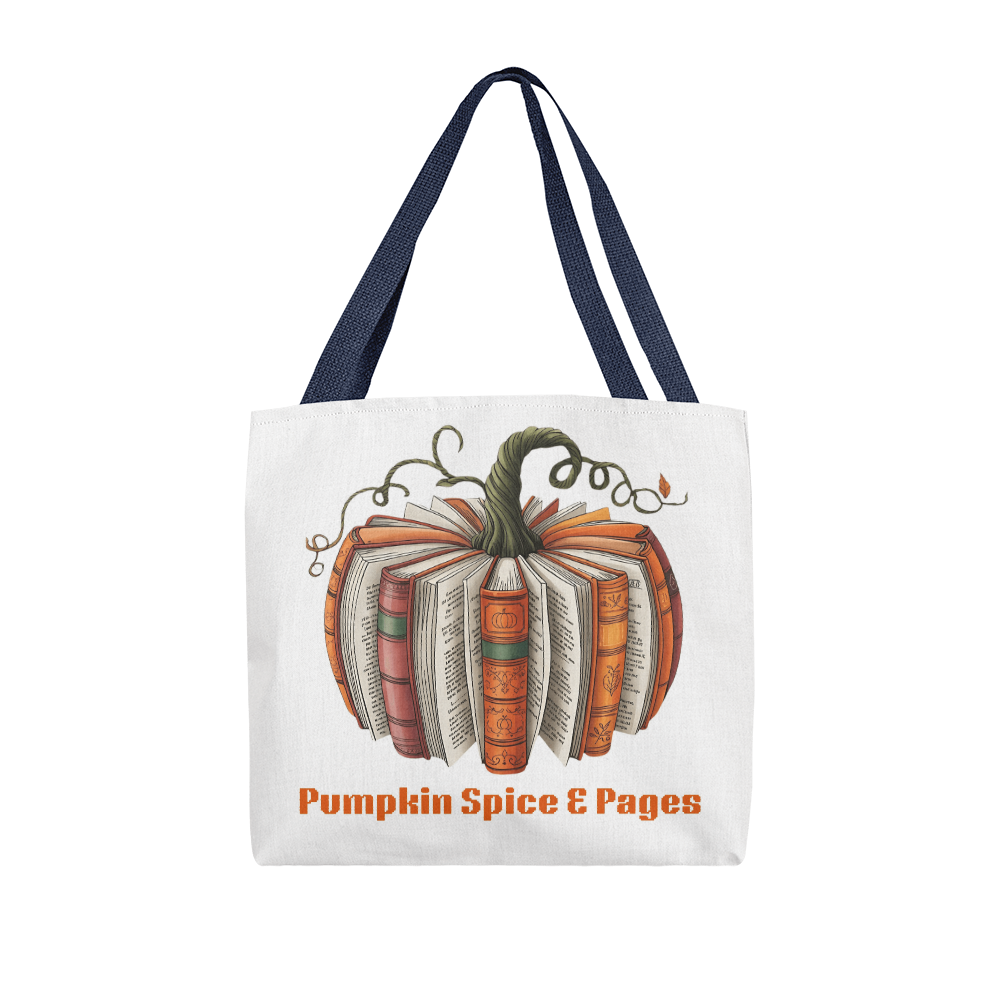 Pumpkin Book Tote Bag – Fall Gift for Teachers & Book Lovers
