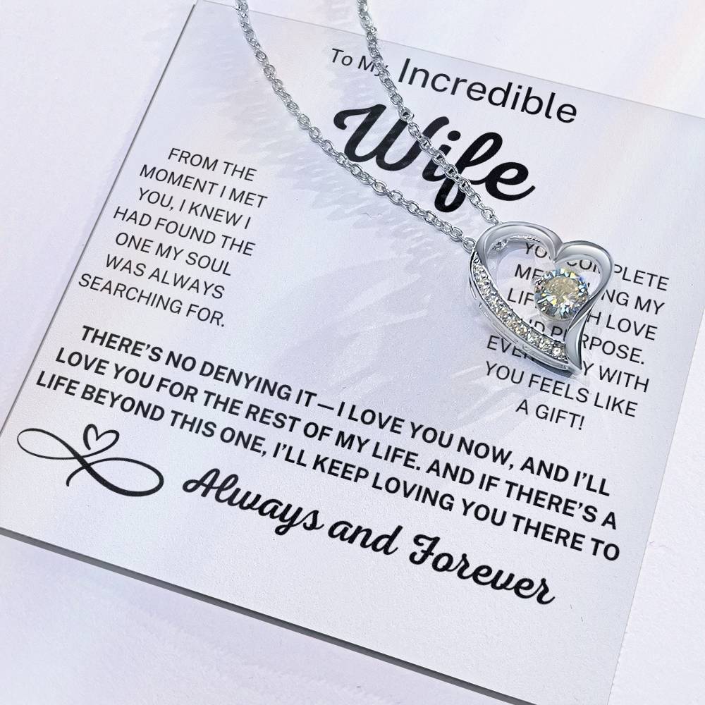Forever Love Necklace – Romantic Gift for Wife with Message Card
