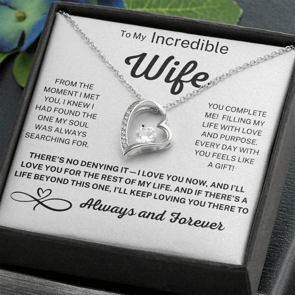 Forever Love Necklace – Romantic Gift for Wife with Message Card