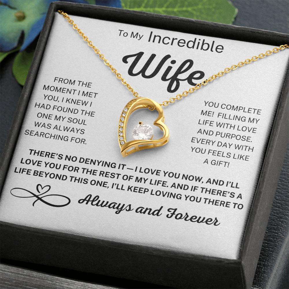 Forever Love Necklace – Romantic Gift for Wife with Message Card