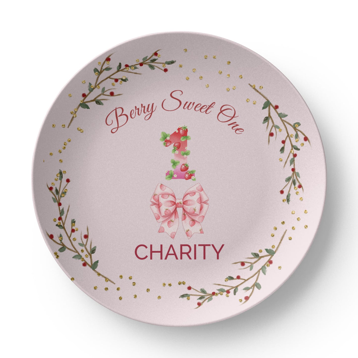 Berry Sweet One birthday plate