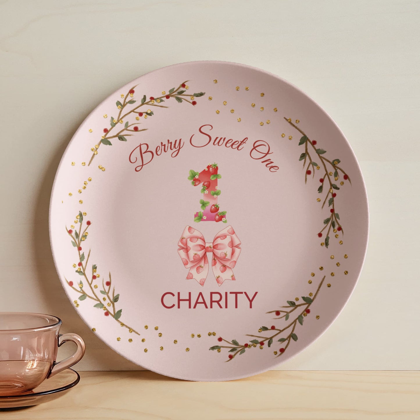 Berry Sweet One birthday plate