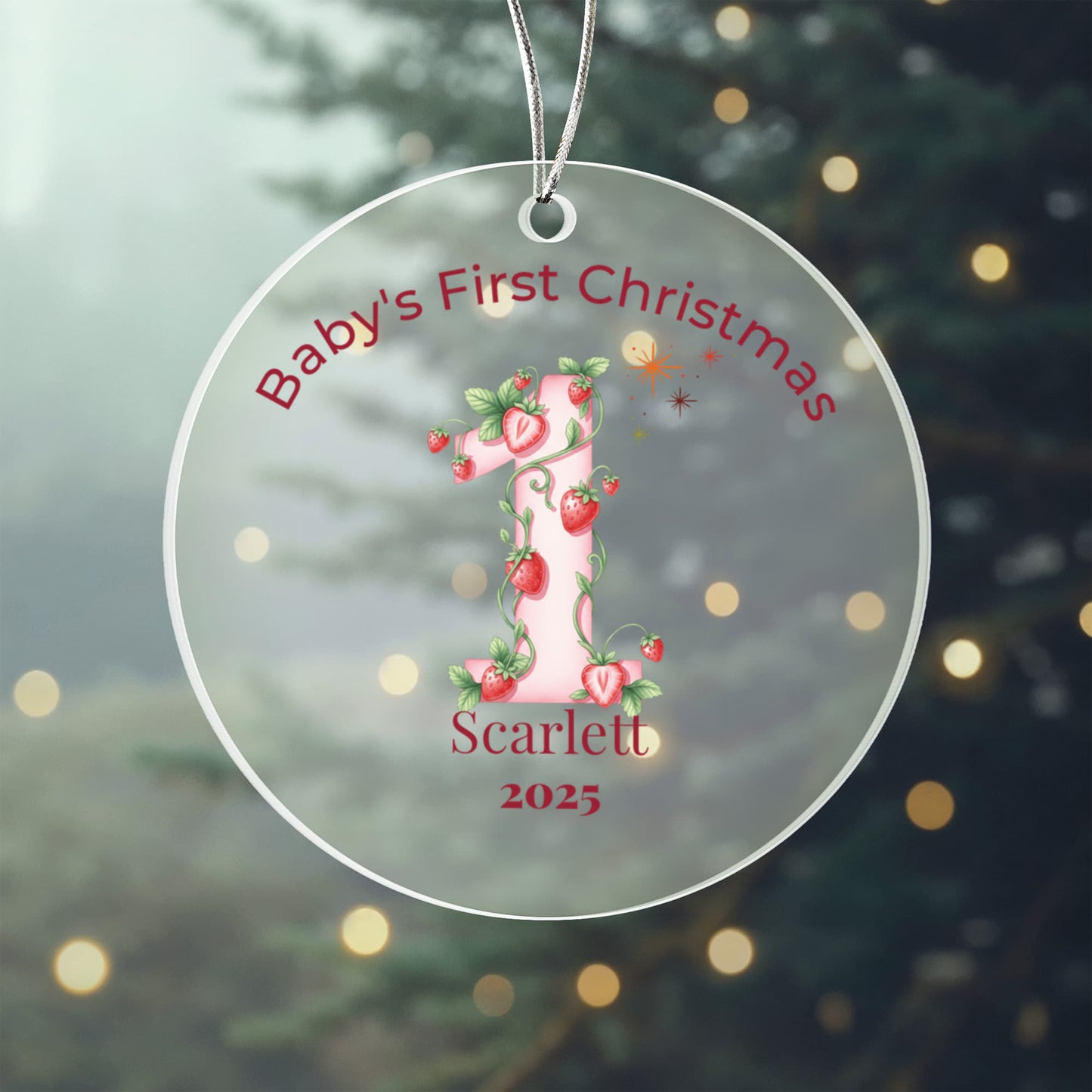 Acrylic Ornament – Baby’s First Christmas – Personalized
