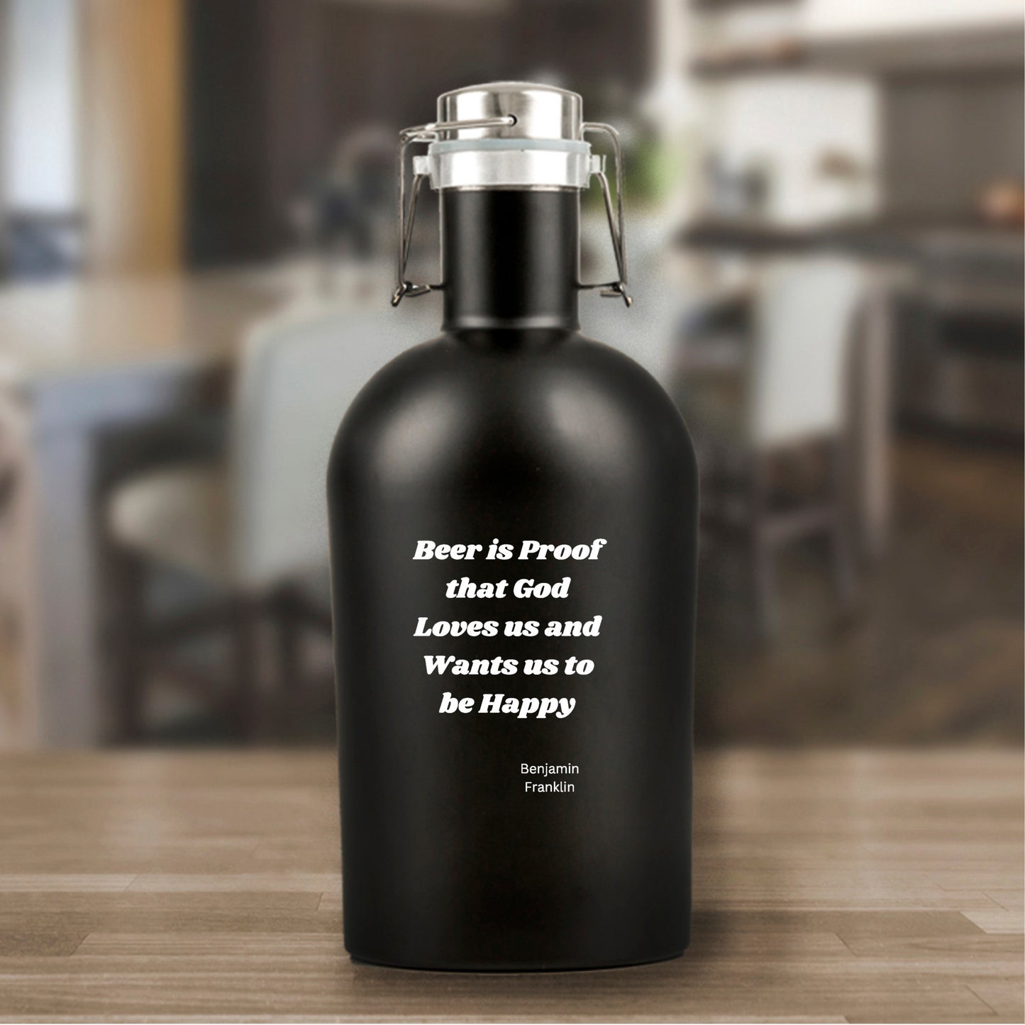 Ben Franklin Stainless Steel Beer Growler - 64 oz