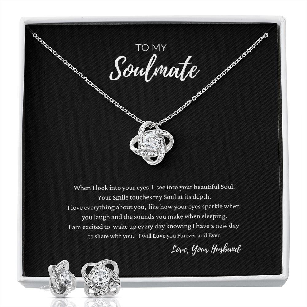 Love Knot Earring and Necklace Set for Soulmate