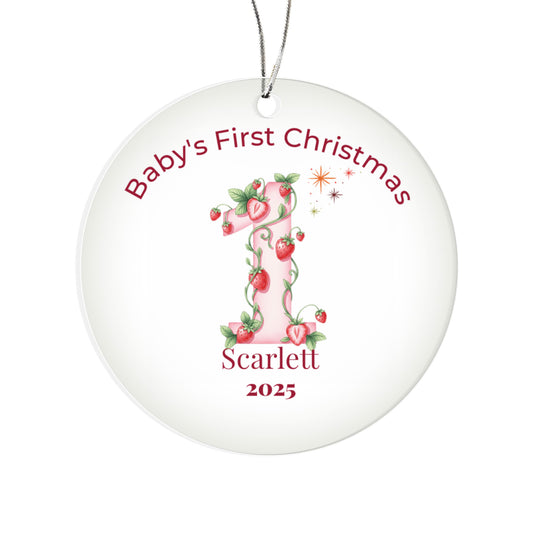 Acrylic Ornament – Baby’s First Christmas – Personalized