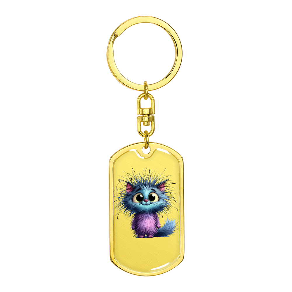 Midnight Whiskers Keychain – Custom Name or Phrase | Gold or Silver Finish