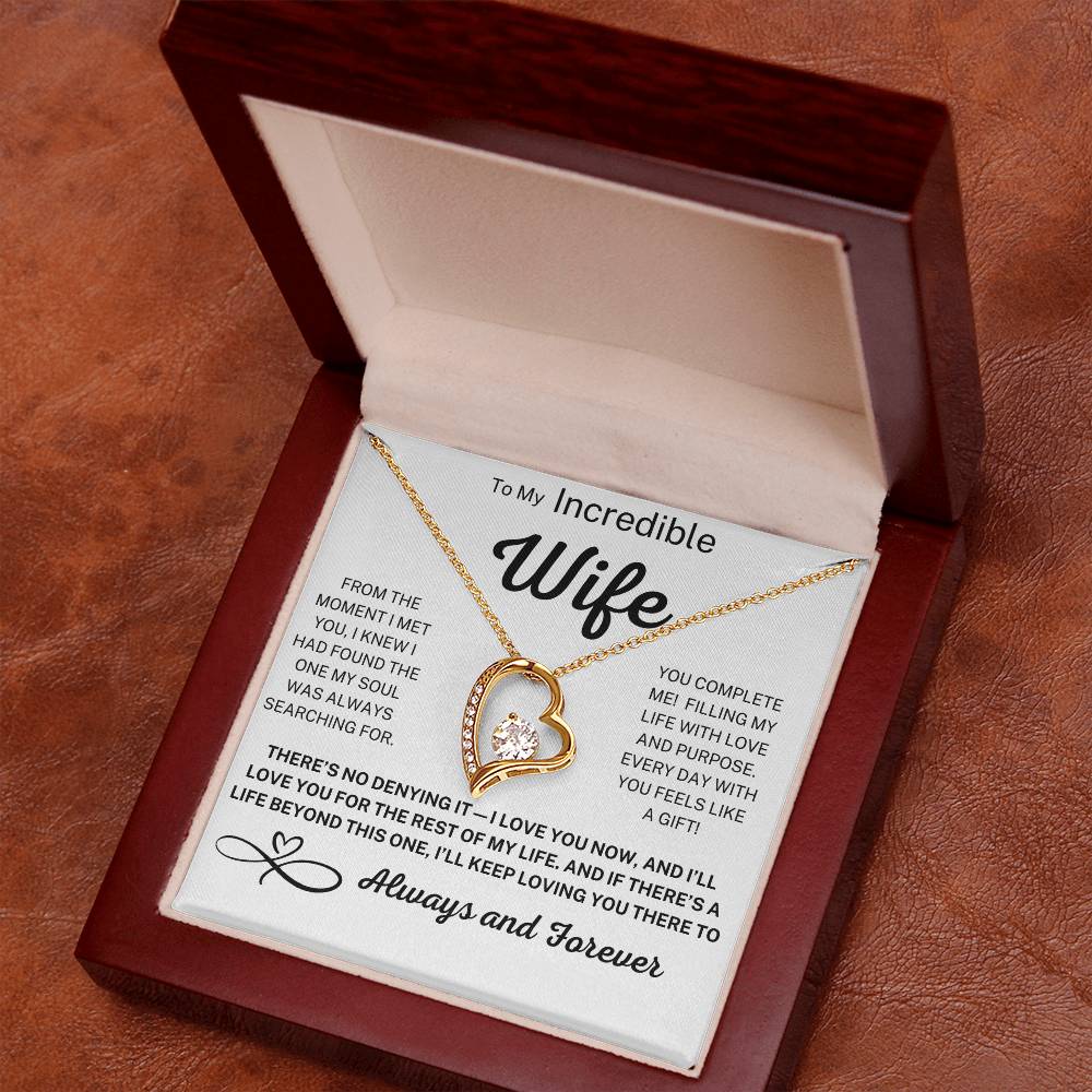 Forever Love Necklace – Romantic Gift for Wife with Message Card