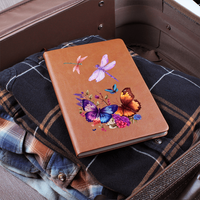 Dragonfly & Butterfly Vegan Leather Journal - Inspirational Writing Notebook, Gift for Women