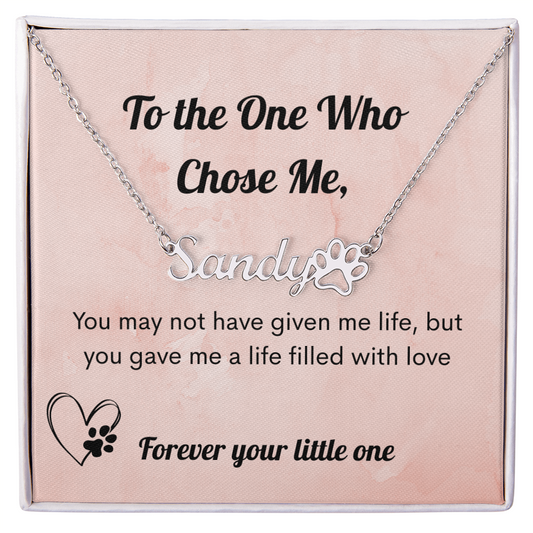Personalized Pet Name Necklace Gift for Pet Mom – Custom Pet Name Jewelry with Paw Print – Mother's Day Gift for Pet Lover