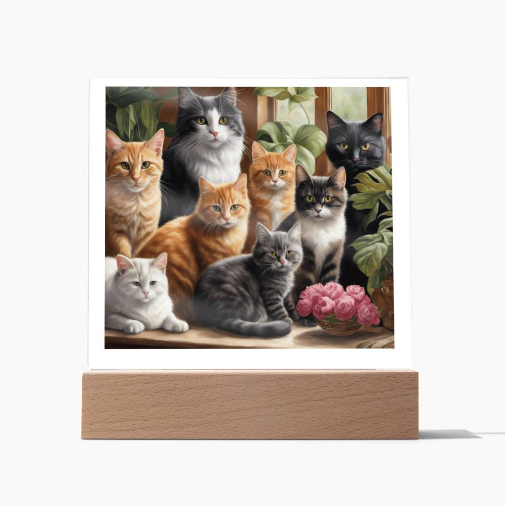 Cat Lovers Acrylic Plaque Nightlight