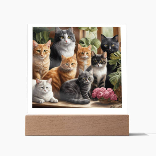 Cat Lovers Acrylic Plaque Nightlight
