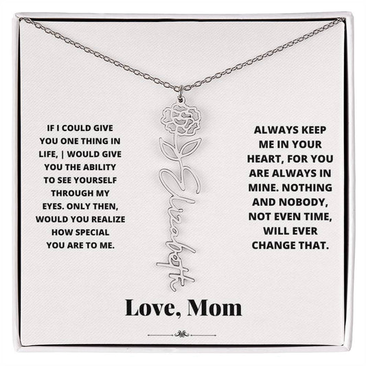 Birth Flower Necklace from loving mom