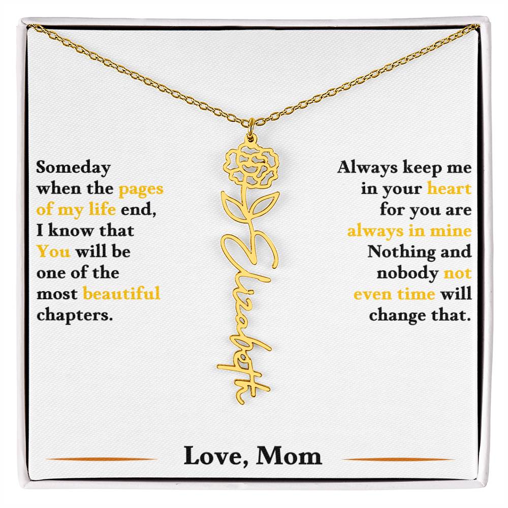 Birth Flower Necklace for Daughter