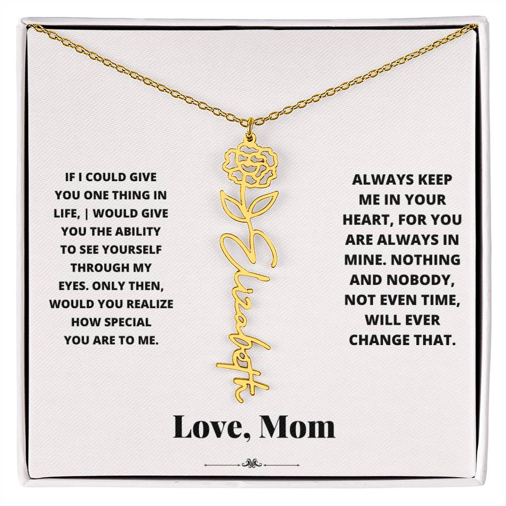 Birth Flower Necklace from loving mom