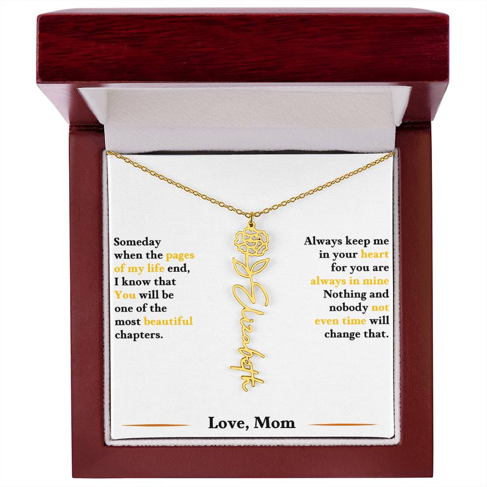 Birth Flower Necklace for Daughter