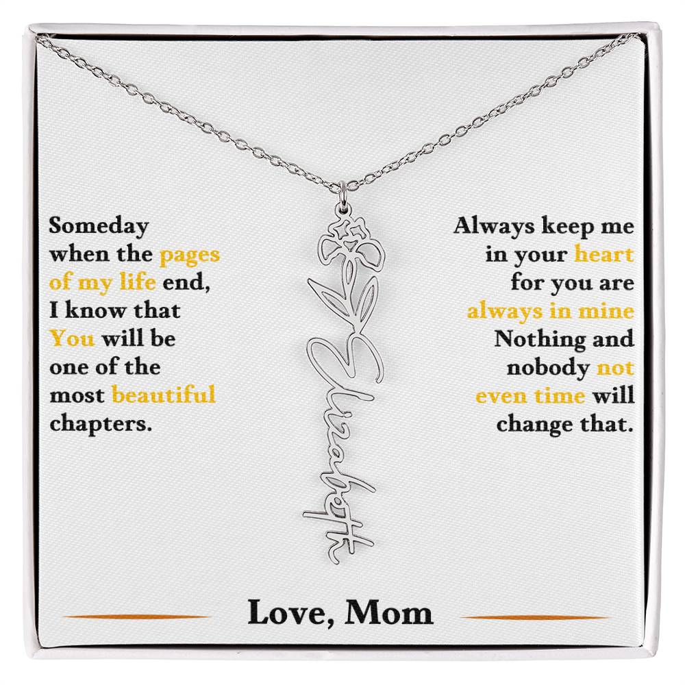 Birth Flower Necklace for Daughter