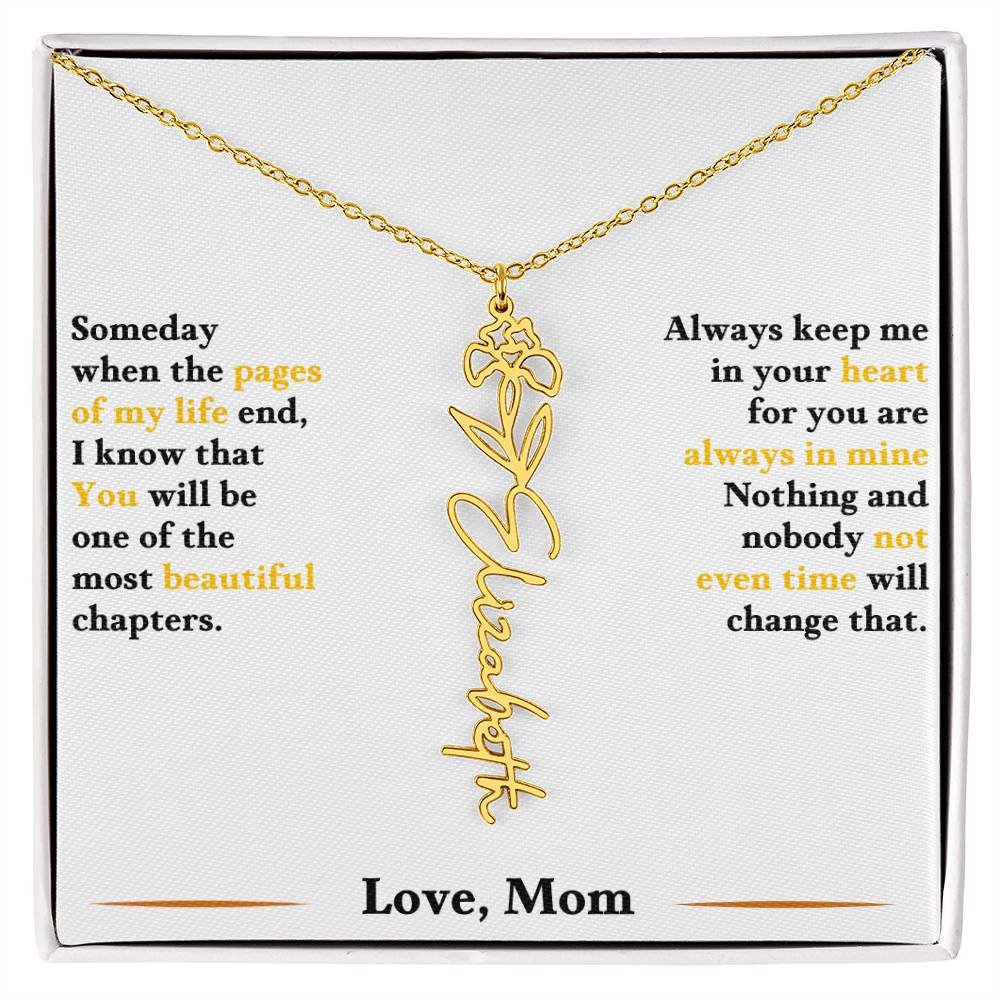 Birth Flower Necklace for Daughter