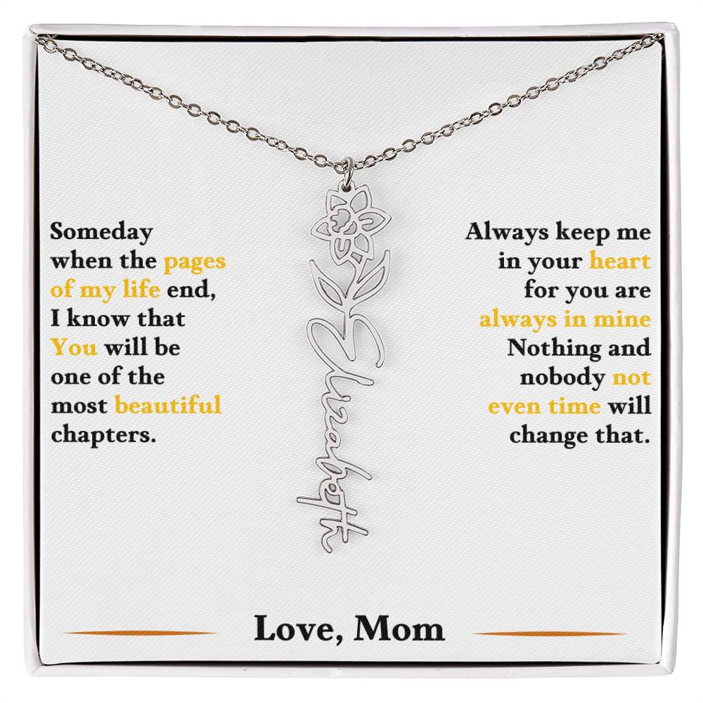 Birth Flower Necklace for Daughter