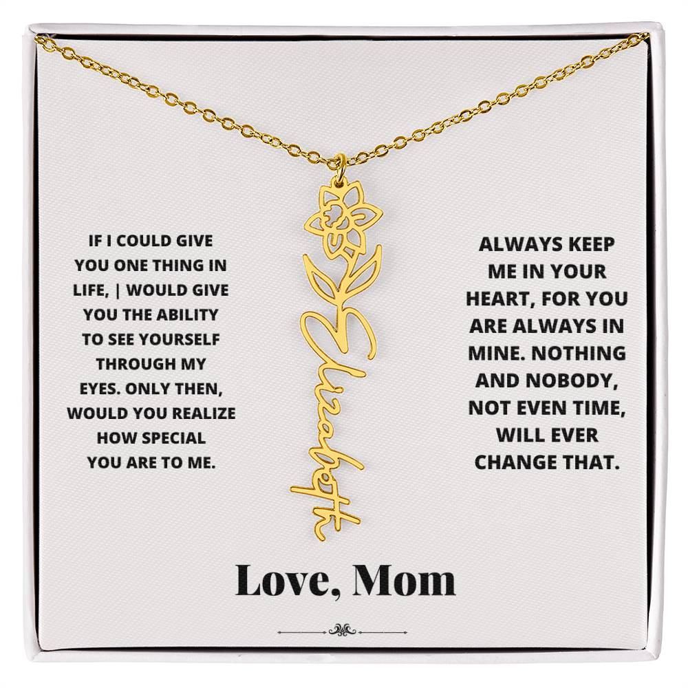 Birth Flower Necklace from loving mom