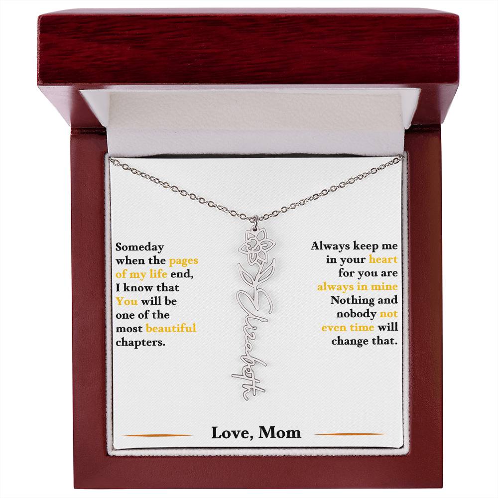 Birth Flower Necklace for Daughter