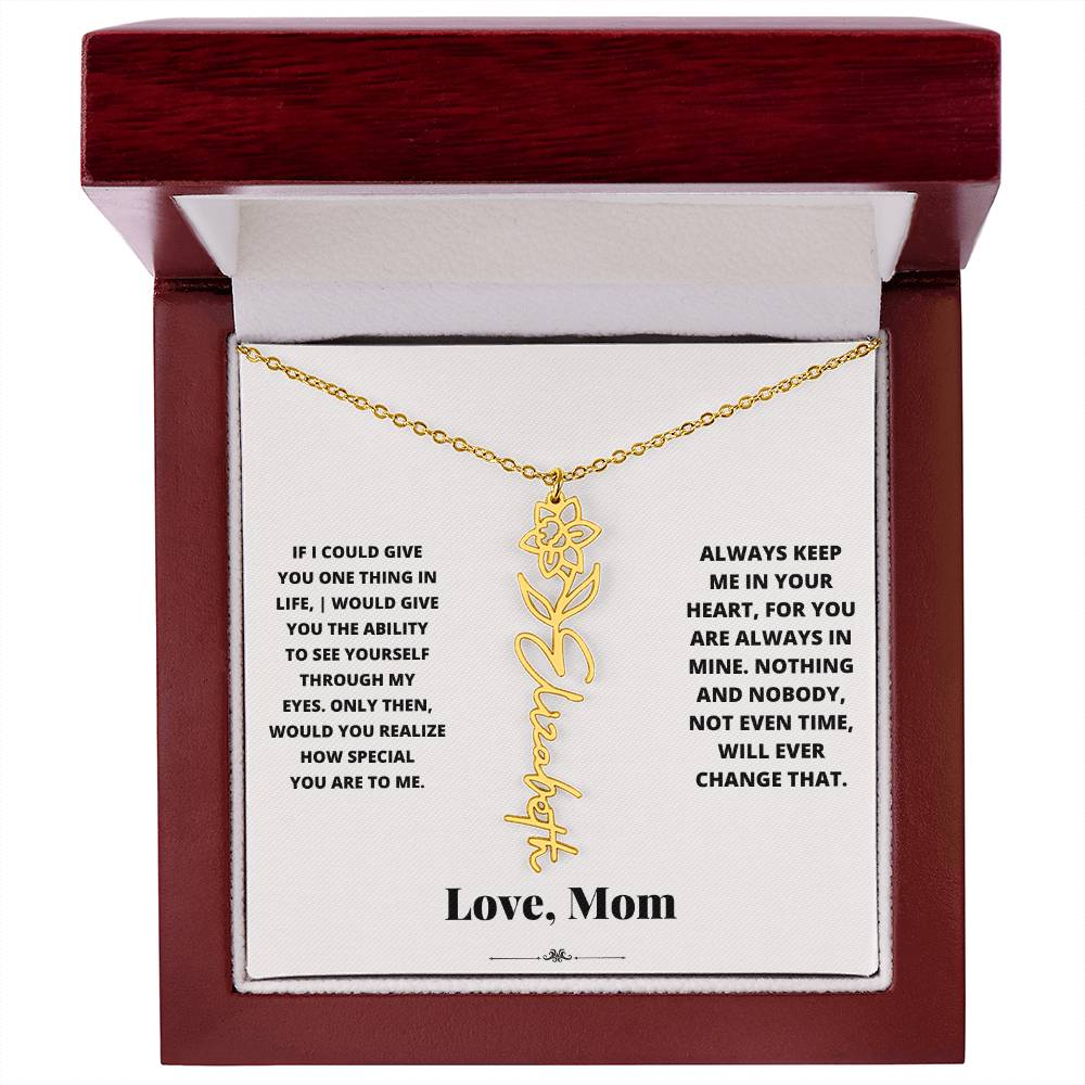 Birth Flower Necklace from loving mom