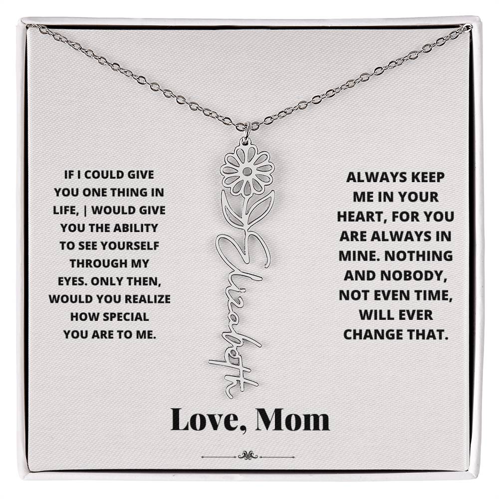 Birth Flower Necklace from loving mom
